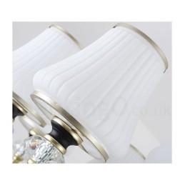 Moderne, eigentijdse retro luxe kristallen hanglamp kroonluchter met glazen kap