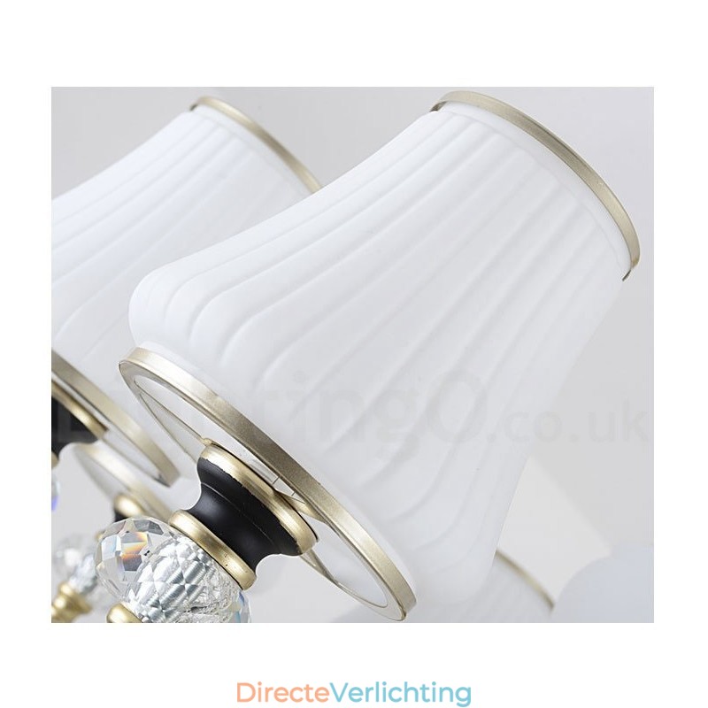 Moderne, eigentijdse retro luxe kristallen hanglamp kroonluchter met glazen kap