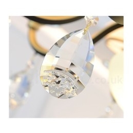 Moderne, eigentijdse retro luxe kristallen hanglamp kroonluchter met glazen kap