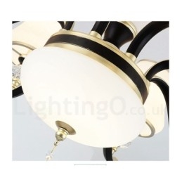 Moderne, eigentijdse retro luxe kristallen hanglamp kroonluchter met glazen kap