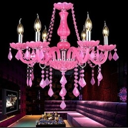 Koffielamp Project Light Kaars Kristal Hanglamp Roze