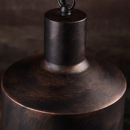 Kroonluchter Rustieke Lodge Drum Metalen Hanglamp