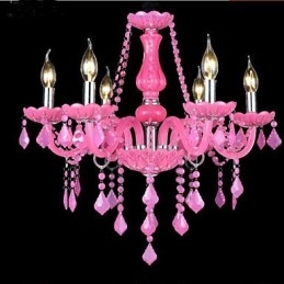 Koffielamp Project Light Kaars Kristal Hanglamp Roze