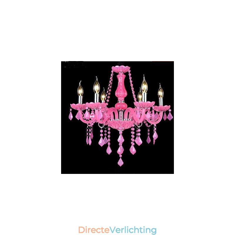 Koffielamp Project Light Kaars Kristal Hanglamp Roze