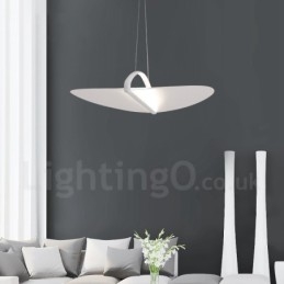 Moderne, eigentijdse 1-lichts acryl hanglamp met stalen kap