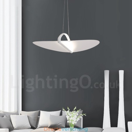 Moderne, eigentijdse 1-lichts acryl hanglamp met stalen kap Moderne, eigentijdse 1-lichts acryl hanglamp met stalen kap