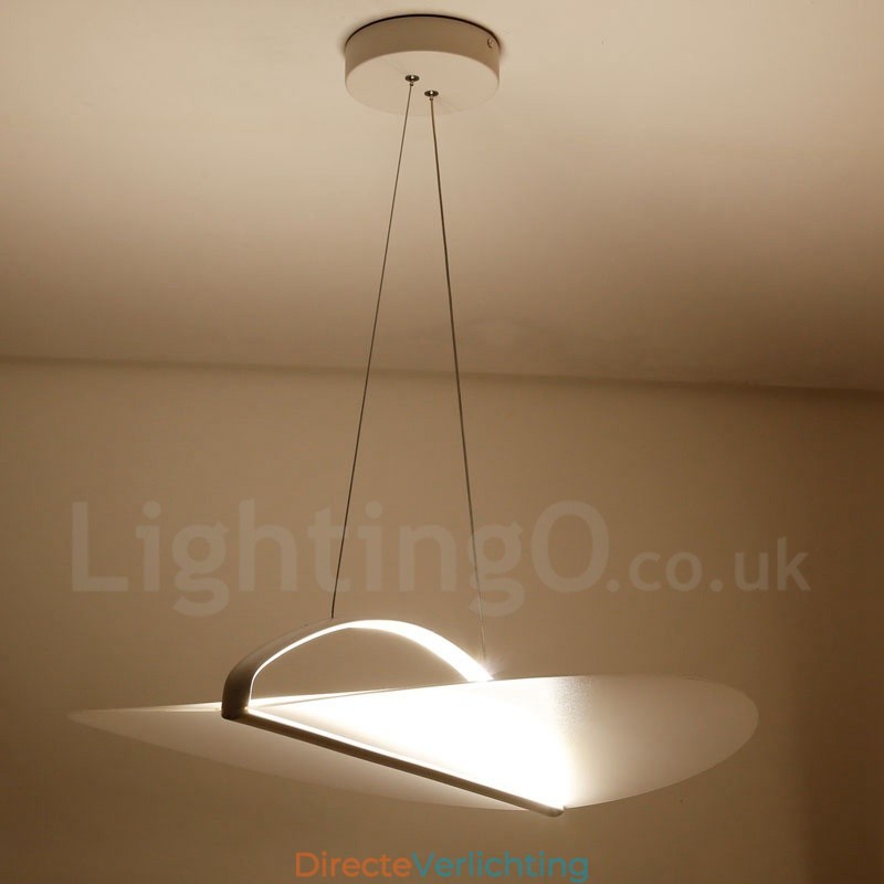 Moderne, eigentijdse 1-lichts acryl hanglamp met stalen kap