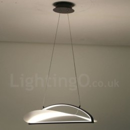 Moderne, eigentijdse 1-lichts acryl hanglamp met stalen kap