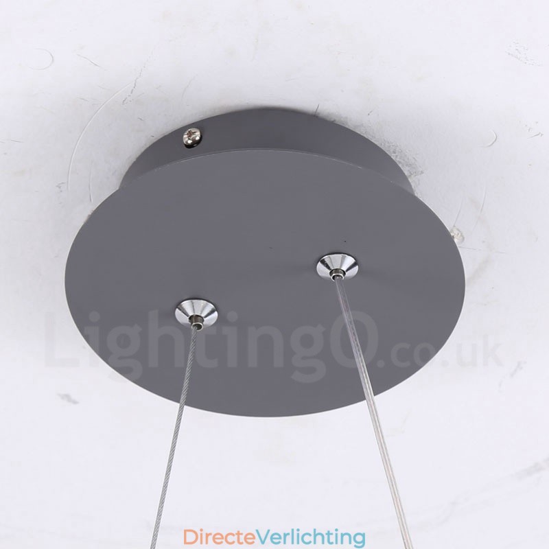 Moderne, eigentijdse 1-lichts acryl hanglamp met stalen kap