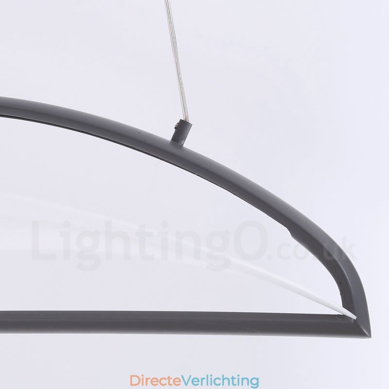 Moderne, eigentijdse 1-lichts acryl hanglamp met stalen kap