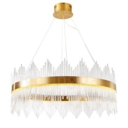 Moderne, eigentijdse stalen hanglamp met glazen kap
