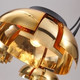 Moderne eigentijdse 3-lichts stalen kroonluchter met acryl kap