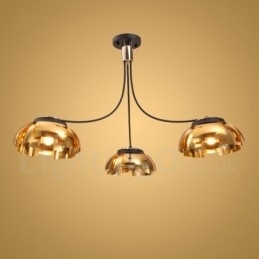Moderne eigentijdse 3-lichts stalen kroonluchter met acryl kap