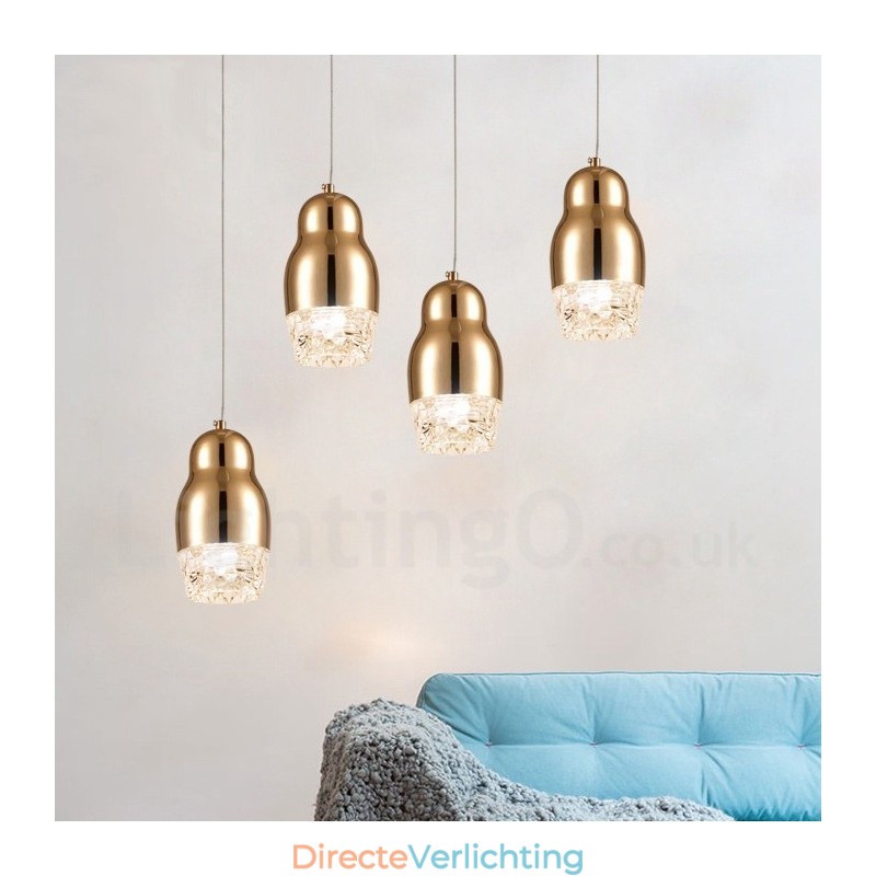 Moderne, eigentijdse hanglamp van aluminiumlegering met 1 lichtbron en acrylkap