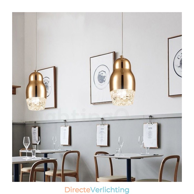 Moderne, eigentijdse hanglamp van aluminiumlegering met 1 lichtbron en acrylkap