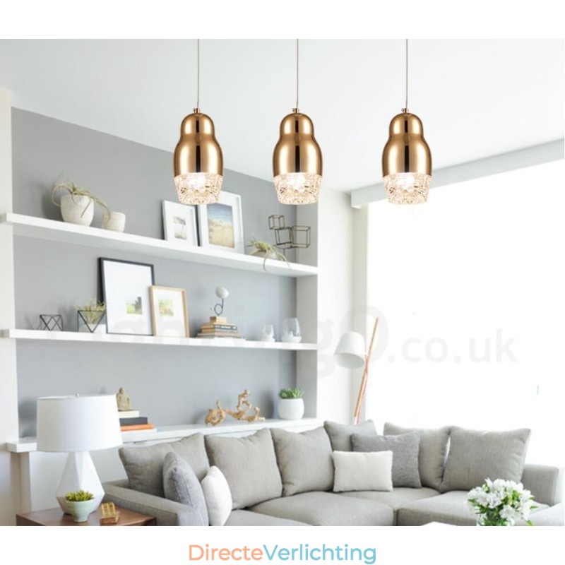 Moderne, eigentijdse hanglamp van aluminiumlegering met 1 lichtbron en acrylkap