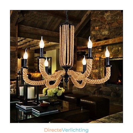 Retro touw kroonluchter ijzeren lamp Retro touw kroonluchter ijzeren lamp