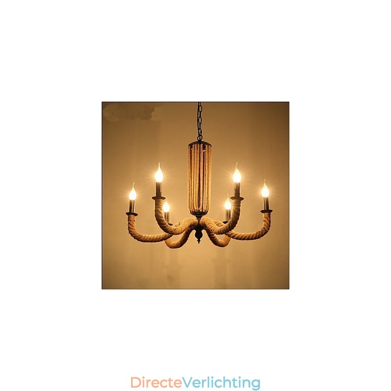 Retro touw kroonluchter ijzeren lamp