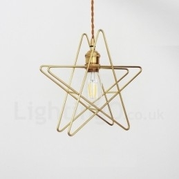 Moderne, eigentijdse 1-lichts messing hanglamp met kap