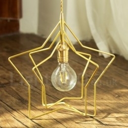 Moderne, eigentijdse 1-lichts messing hanglamp met kap
