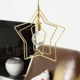 Moderne, eigentijdse 1-lichts messing hanglamp met kap