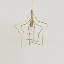 Moderne, eigentijdse 1-lichts messing hanglamp met kap