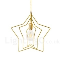 Moderne, eigentijdse 1-lichts messing hanglamp met kap