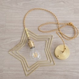Moderne, eigentijdse 1-lichts messing hanglamp met kap