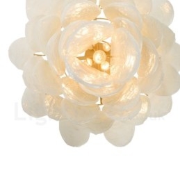 Moderne, eigentijdse hanglamp van staal met 6 lampen en glazen kap