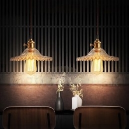 Rustieke Lodge Retro 1-lichts stalen hanglamp met glazen kap