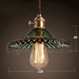 Rustieke Lodge Retro 1-lichts stalen hanglamp met glazen kap