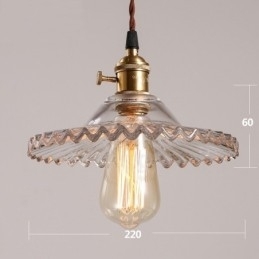 Rustieke Lodge Retro 1-lichts stalen hanglamp met glazen kap