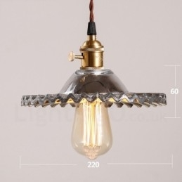 Rustieke Lodge Retro 1-lichts stalen hanglamp met glazen kap
