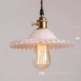 Rustieke Lodge Retro 1-lichts stalen hanglamp met glazen kap