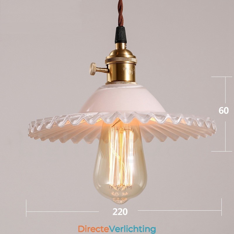 Rustieke Lodge Retro 1-lichts stalen hanglamp met glazen kap