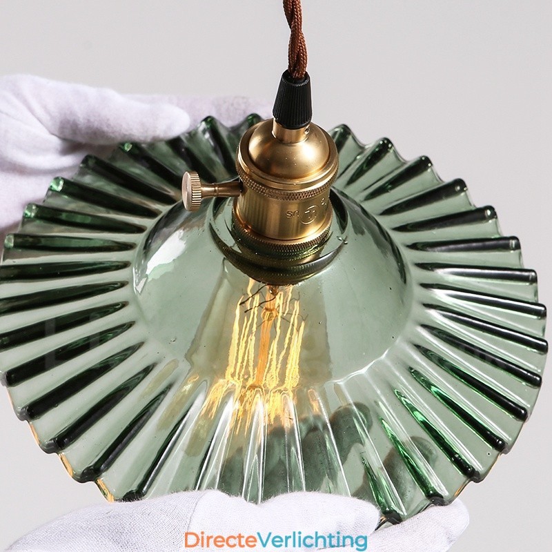 Rustieke Lodge Retro 1-lichts stalen hanglamp met glazen kap