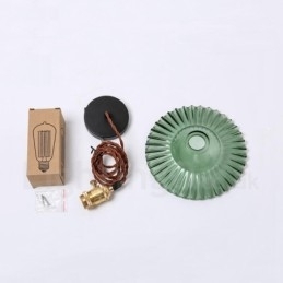 Rustieke Lodge Retro 1-lichts stalen hanglamp met glazen kap