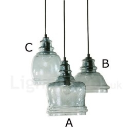 Moderne, eigentijdse hanglamp van staal met 1 licht en glazen kap