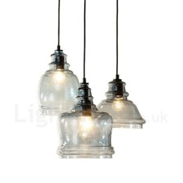 Moderne, eigentijdse hanglamp van staal met 1 licht en glazen kap
