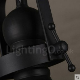 Retro 1-lichts stalen hanglamp met glazen kap