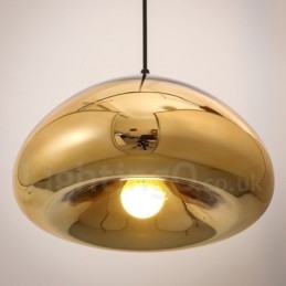 Moderne, eigentijdse hanglamp van glas met 1 lichtbron en glazen kap