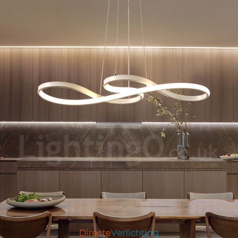 Moderne, eigentijdse hanglamp van aluminiumlegering met acrylkap