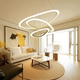 Dimbaar met afstandsbediening Moderne eigentijdse 3-lichts aluminiumlegering hanglamp met acryl kap