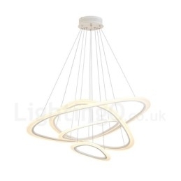 Dimbaar met afstandsbediening Moderne eigentijdse 4-lichts aluminiumlegering hanglamp met acryl kap
