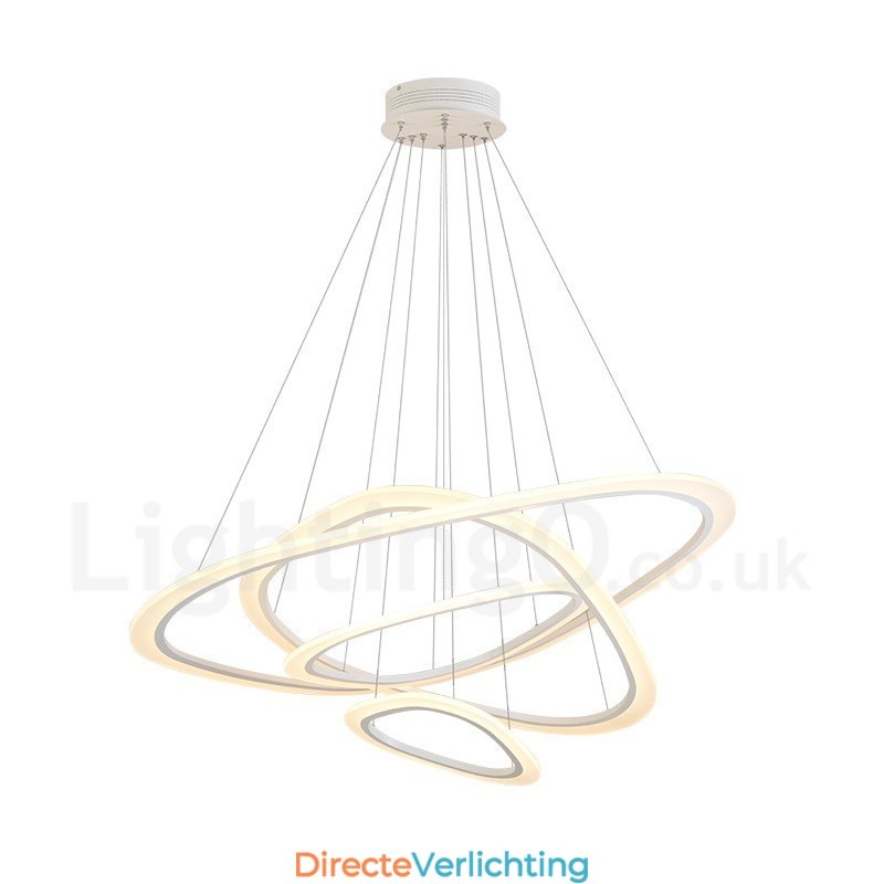 Dimbaar met afstandsbediening Moderne eigentijdse 4-lichts aluminiumlegering hanglamp met acryl kap
