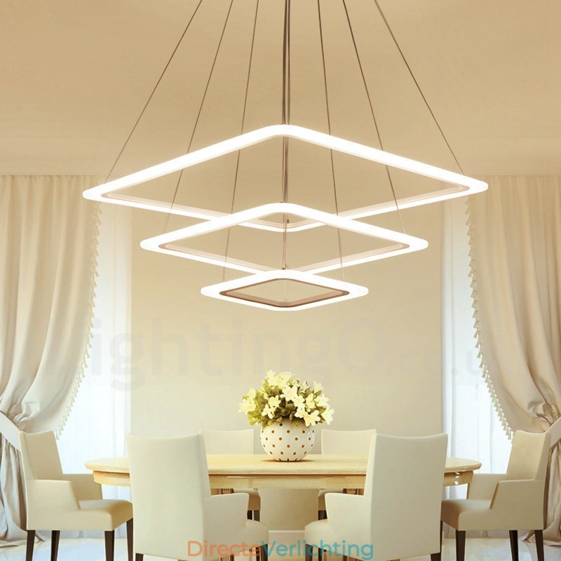 Moderne, eigentijdse hanglamp van aluminiumlegering met 3 lampen en acryl kap