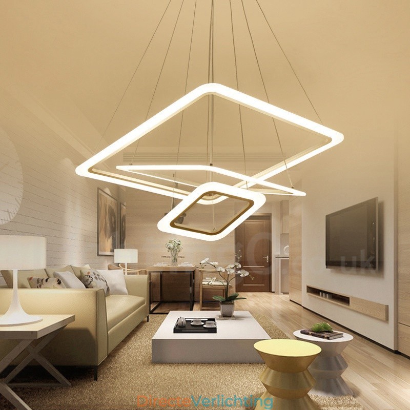 Moderne, eigentijdse hanglamp van aluminiumlegering met 3 lampen en acryl kap