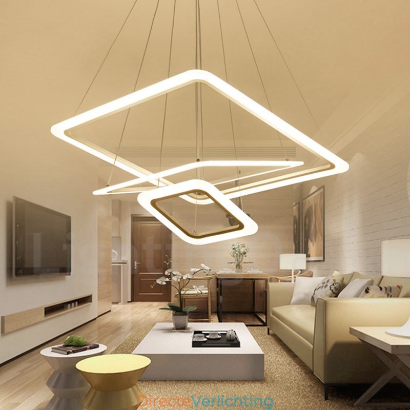 Moderne, eigentijdse hanglamp van aluminiumlegering met 3 lampen en acryl kap