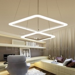Moderne, eigentijdse hanglamp van 2 lampen van aluminiumlegering met acrylkap
