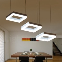 Moderne, eigentijdse hanglamp van aluminiumlegering met 3 lampen en acryl kap